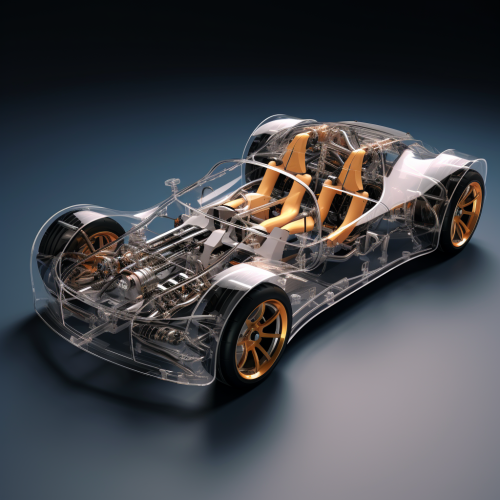 Luxurious glass chassis sports car Luxurious glass chassis sports car