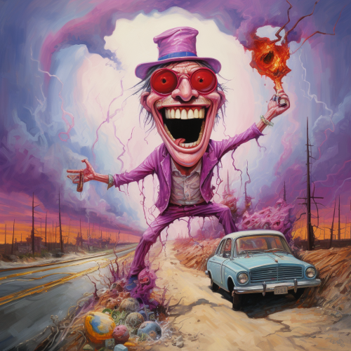 Goofy character wearing goggles and fedora hat Goofy character wearing goggles and fedora hat