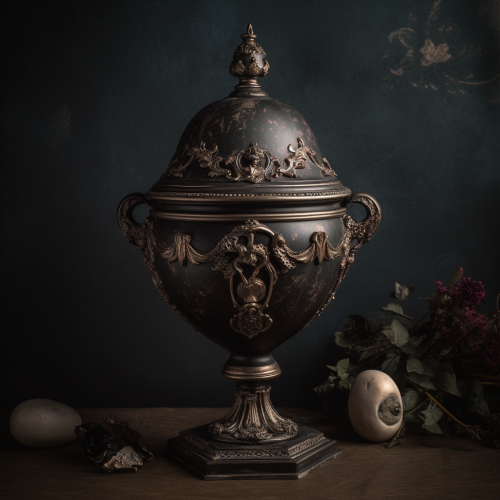 Gothic Urn French Painted DND Item Gothic Urn French Painted DND Item