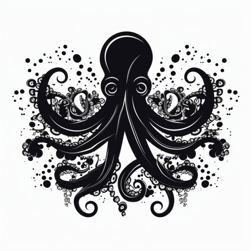 Black and white octopus jazz illustration Black and white octopus jazz illustration