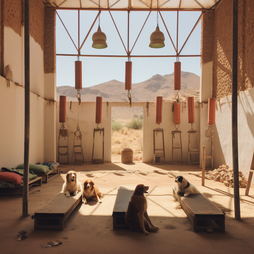 High-performance gym in rural Morocco with Moroccan dogs High-performance gym in rural Morocco with Moroccan dogs