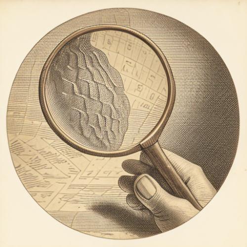 Hand holding magnifying glass