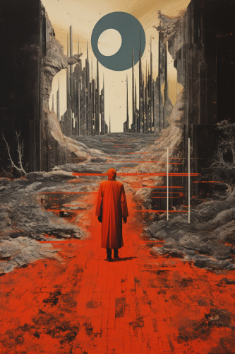 Surreal collage depicting various religions and cultures.