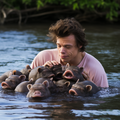 Harry Styles being eaten by hippos Harry Styles being eaten by hippos