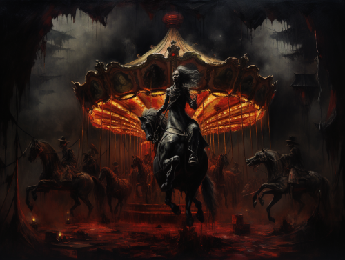 Eerie haunted carousel at carnevil Eerie haunted carousel at carnevil