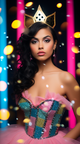 Portrait of a Hispanic Mexican Girl in Karol G-style Tiara Portrait of a Hispanic Mexican Girl in Karol G-style Tiara