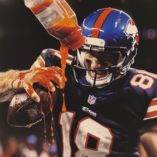 Eli Manning hot sauce pour