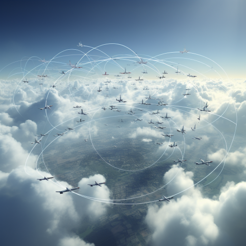 Visualization of Aircrafts Cycling Around Central Cloud Visualization of Aircrafts Cycling Around Central Cloud