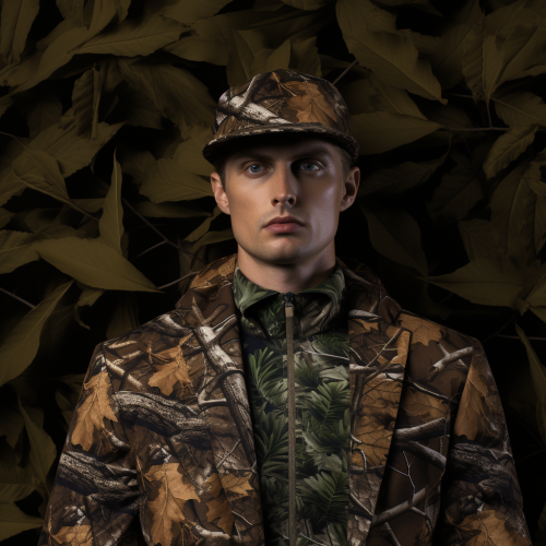 Hunter's Camo Print with Leaves and Branches