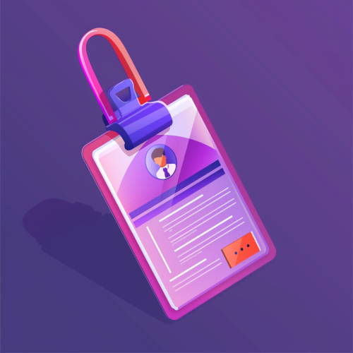 ID Card Violet Background Vector