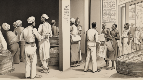 Cartoon of Indian Kirana General Grain Store