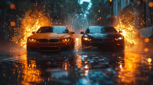 car collision sparks smoke motion blur car collision sparks smoke motion blur