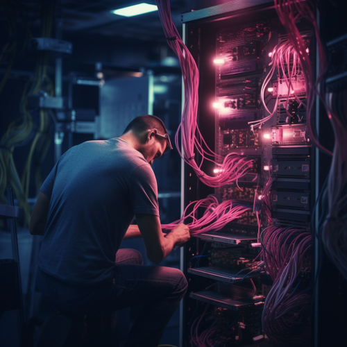 IT professional working on network  ?