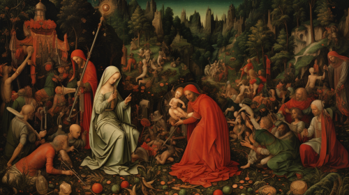 Vibrant Italian Medieval Art with Religious Themes