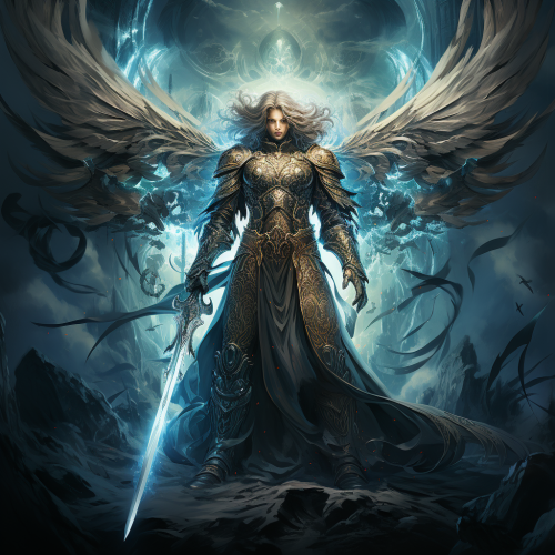 Jung Archangel wielding glowing ? swords Jung Archangel wielding glowing ? swords