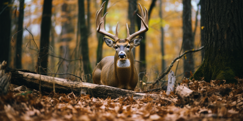 Majestic buck staring at camera