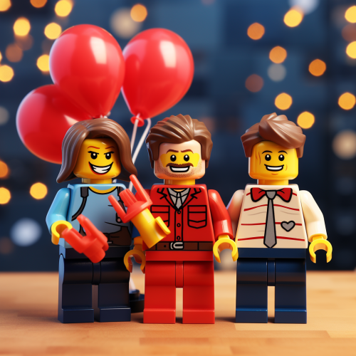 Lego Family Celebrating New Year 2024.