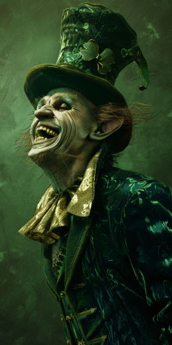 Happy Leprechaun Laughing Heartily