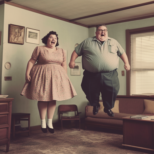 Levitating fat people in the 1950s Levitating fat people in the 1950s