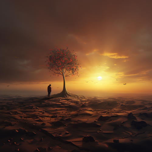 Lonely seed starting its journey towards growth