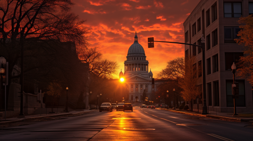 Sketchy sunrise over Madison Wisconsin Capitol Sketchy sunrise over Madison Wisconsin Capitol