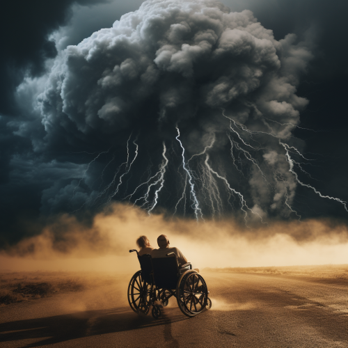 Wheelchair users in a mesmerizing tornado Wheelchair users in a mesmerizing tornado