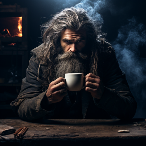 Man drinking coffee in a photo Man drinking coffee in a photo