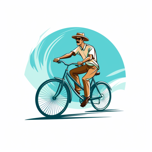 Man Riding Bicycle Logo Design Man Riding Bicycle Logo Design