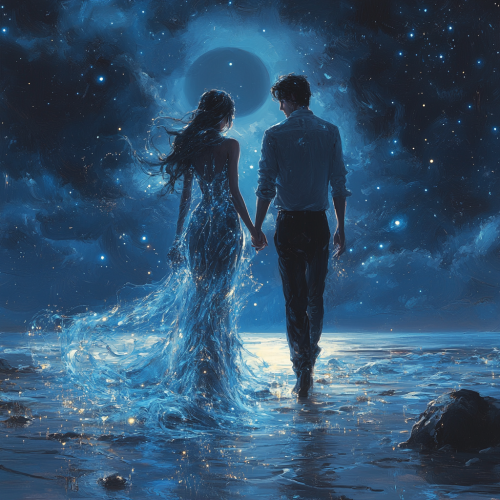 Man and Woman Beach Moon Man and Woman Beach Moon