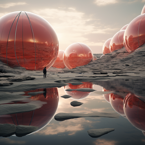 Futuristic mediation landscape image Futuristic mediation landscape image