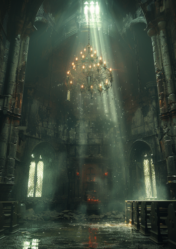 Medieval Ceiling Light Pixelation Debt Zooming