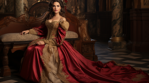 Woman in Stunning Medieval Gown Woman in Stunning Medieval Gown