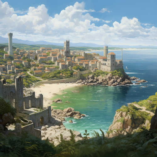 Beautiful concept art of Mediterranean Cornwall