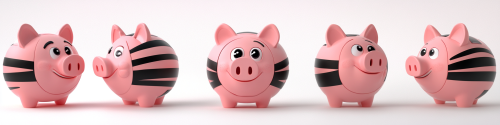 Cute pink piggy bank cartoon Cute pink piggy bank cartoon