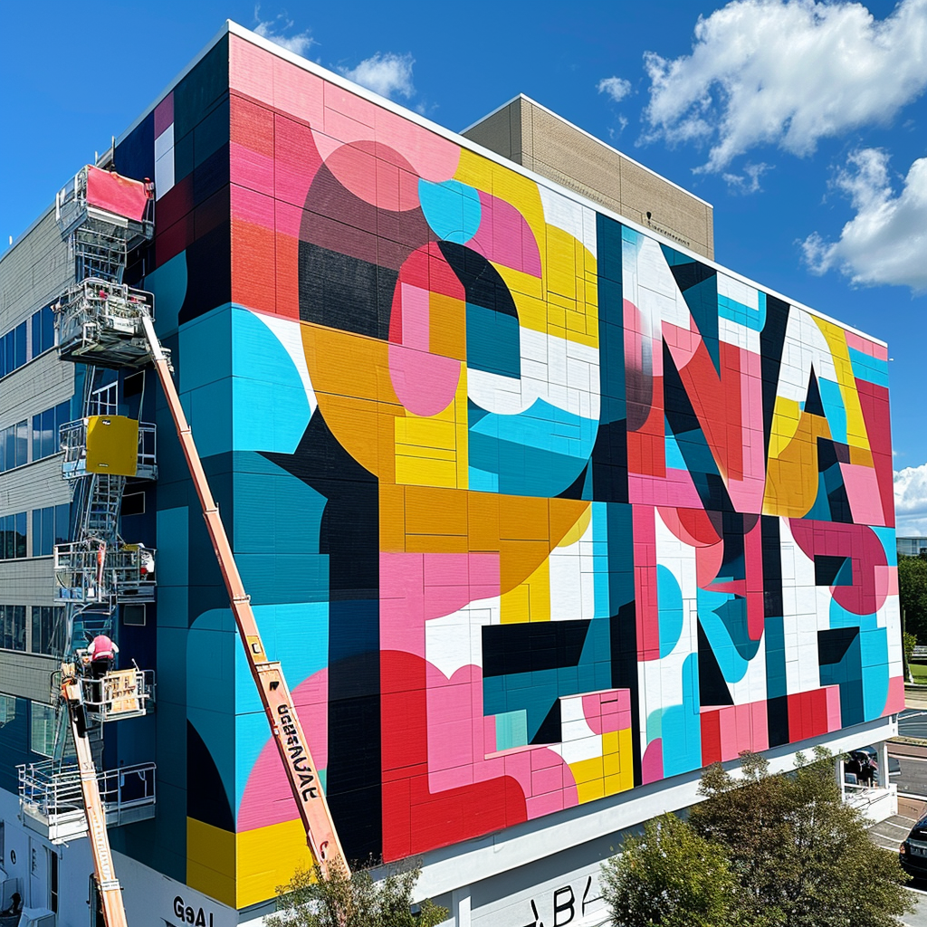 4. Colorful mural of GenAI logo