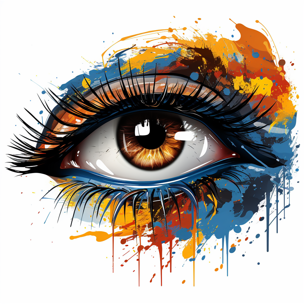 4. Captivating eye with forming lashes in abstract graphic design