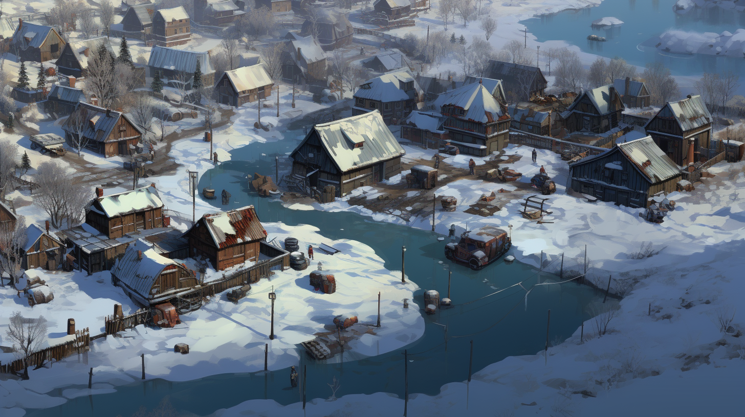 4. Image of Disco Elysium in a small winter town