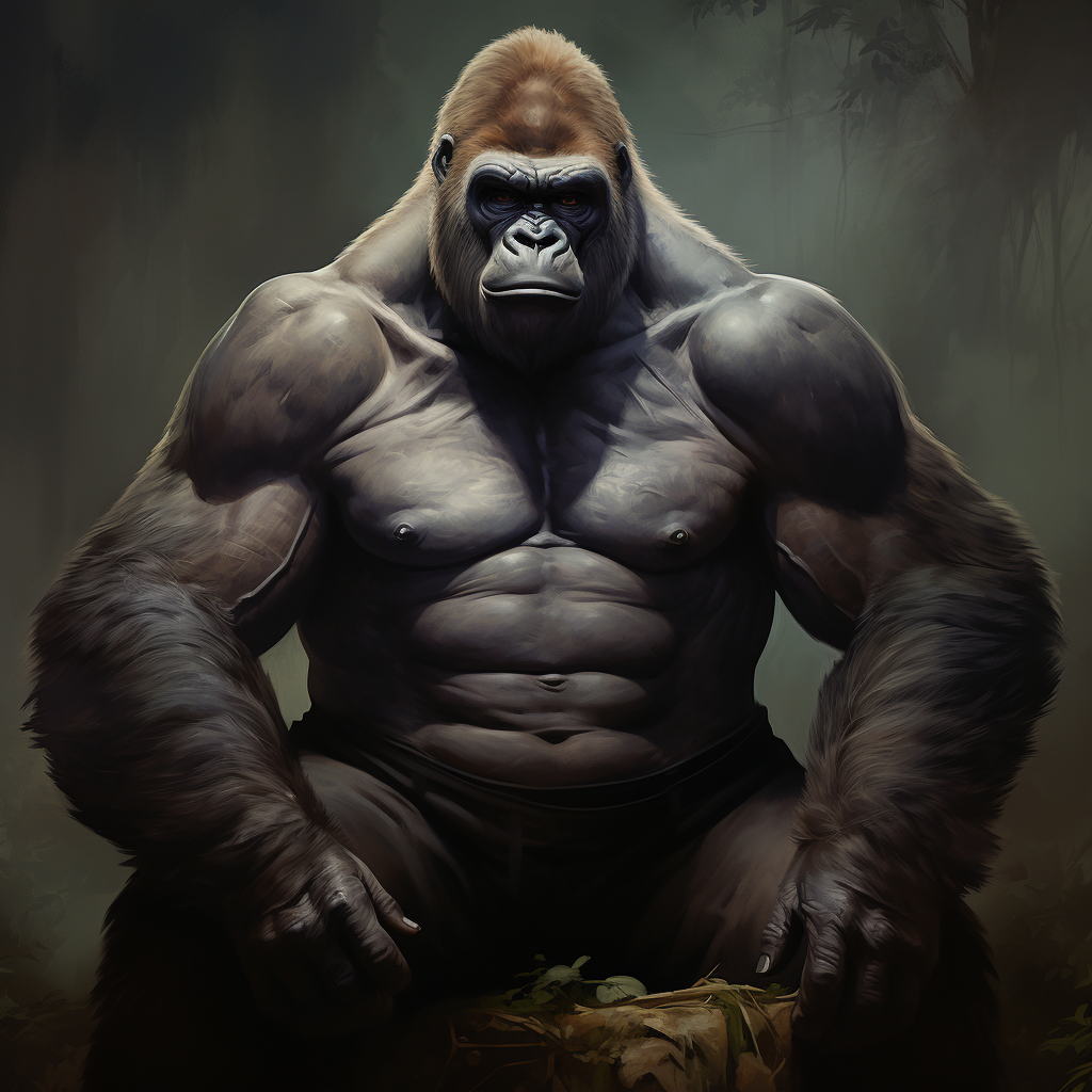 Svelte gorilla in the wild