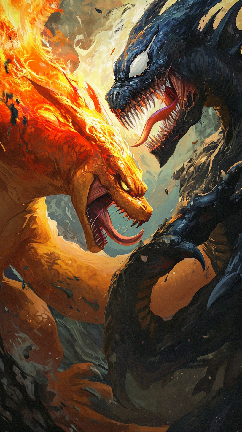 Angry Charizard and Venom