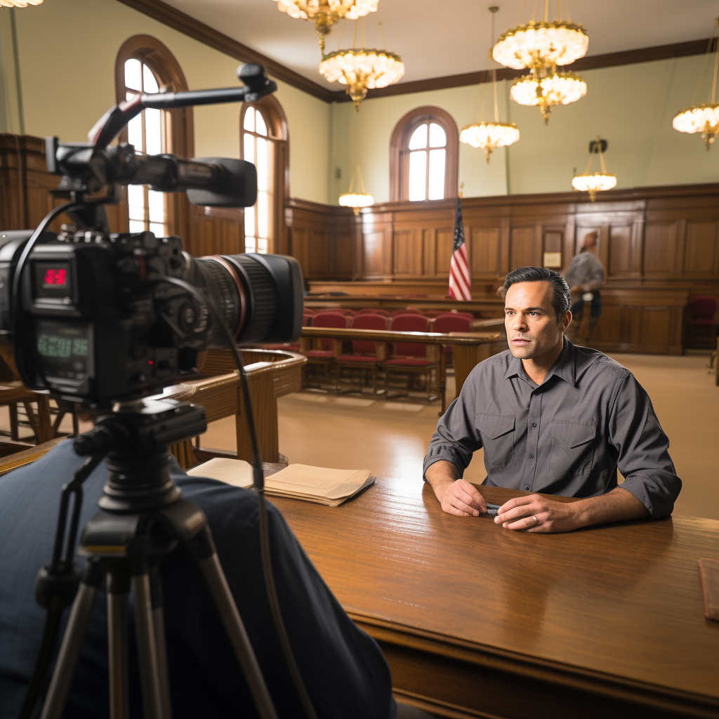 Legal documentary film in courthouse