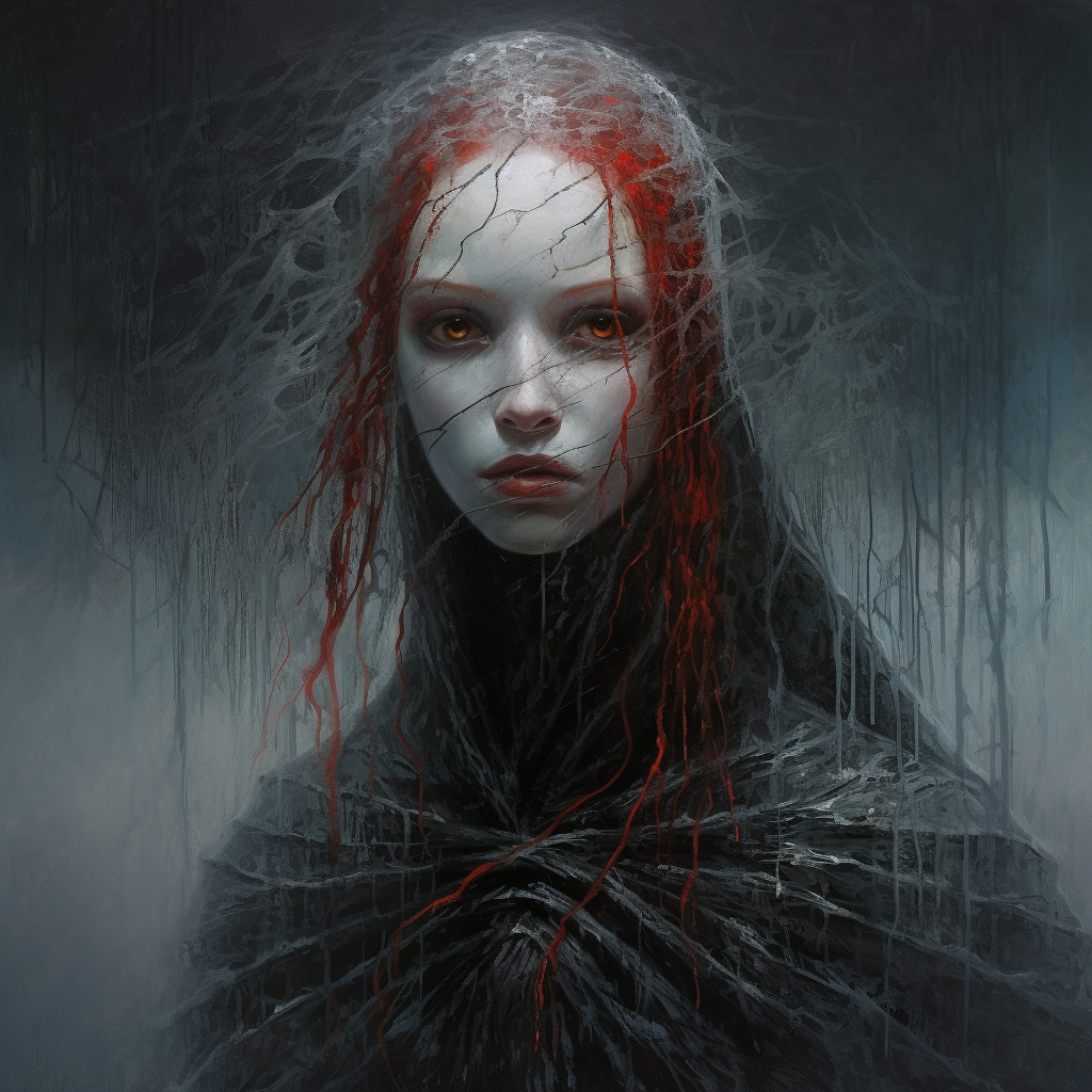 4. Haunting vampire portrait in Beksiński style