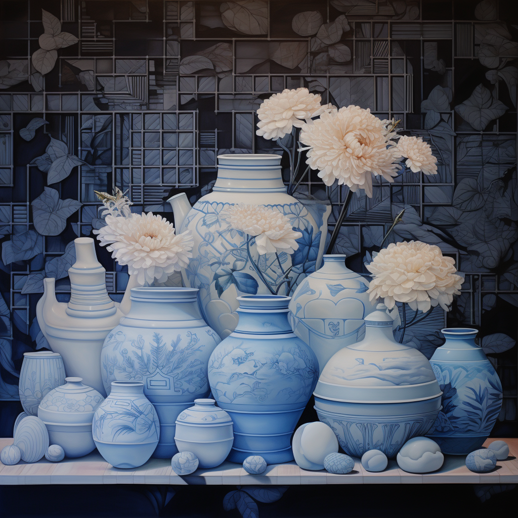 4. Quilted porcelain vessels in gotham style