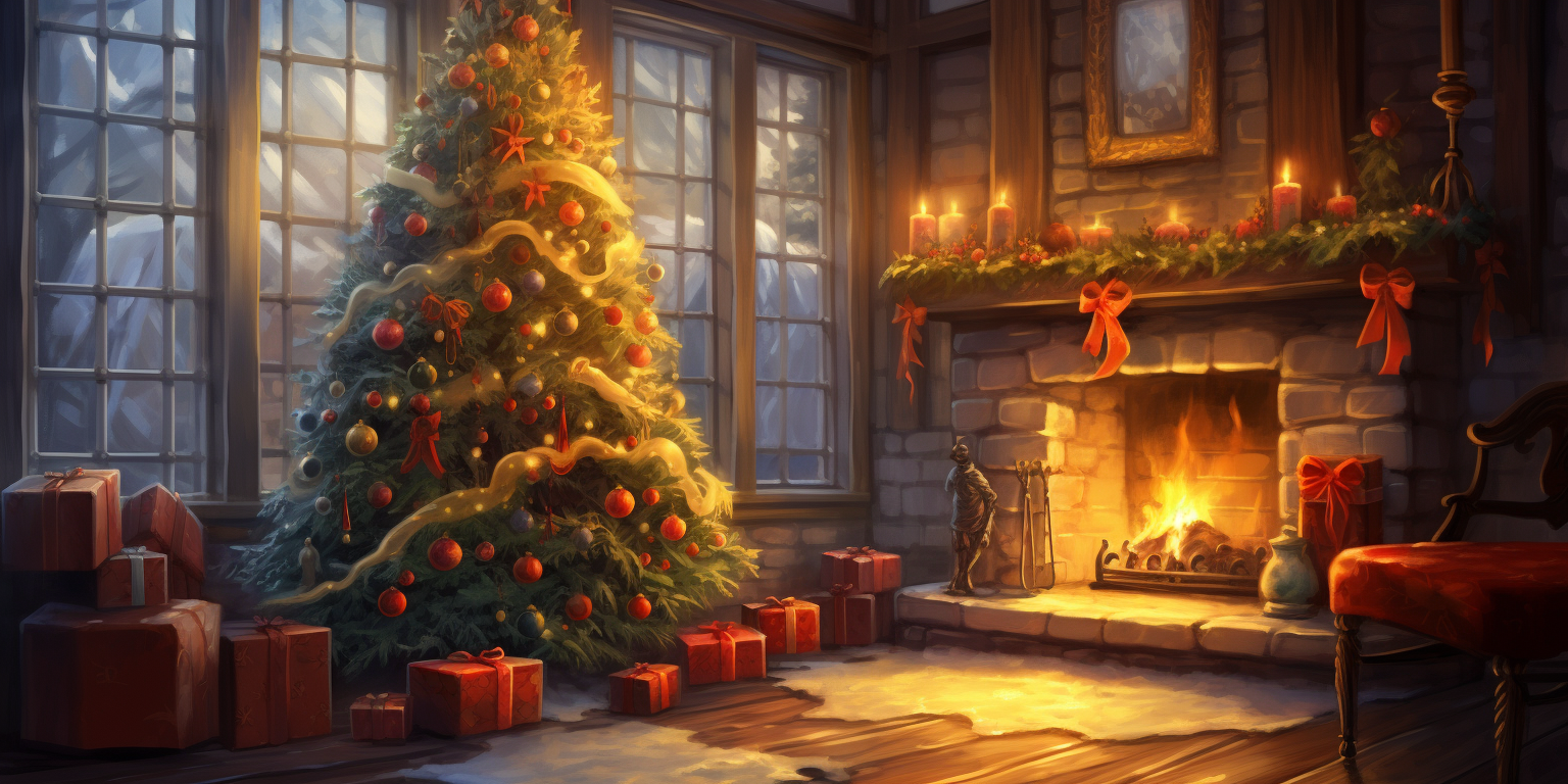 4. Warm and Cozy Christmas Fireplace Scene