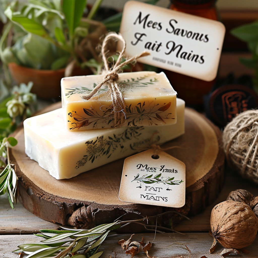 4. Handcrafted natural soaps logo image