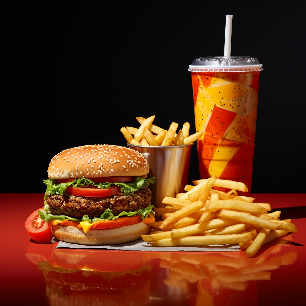 4. Tasty Veggie Combo Burger with Fries and Soft Drink