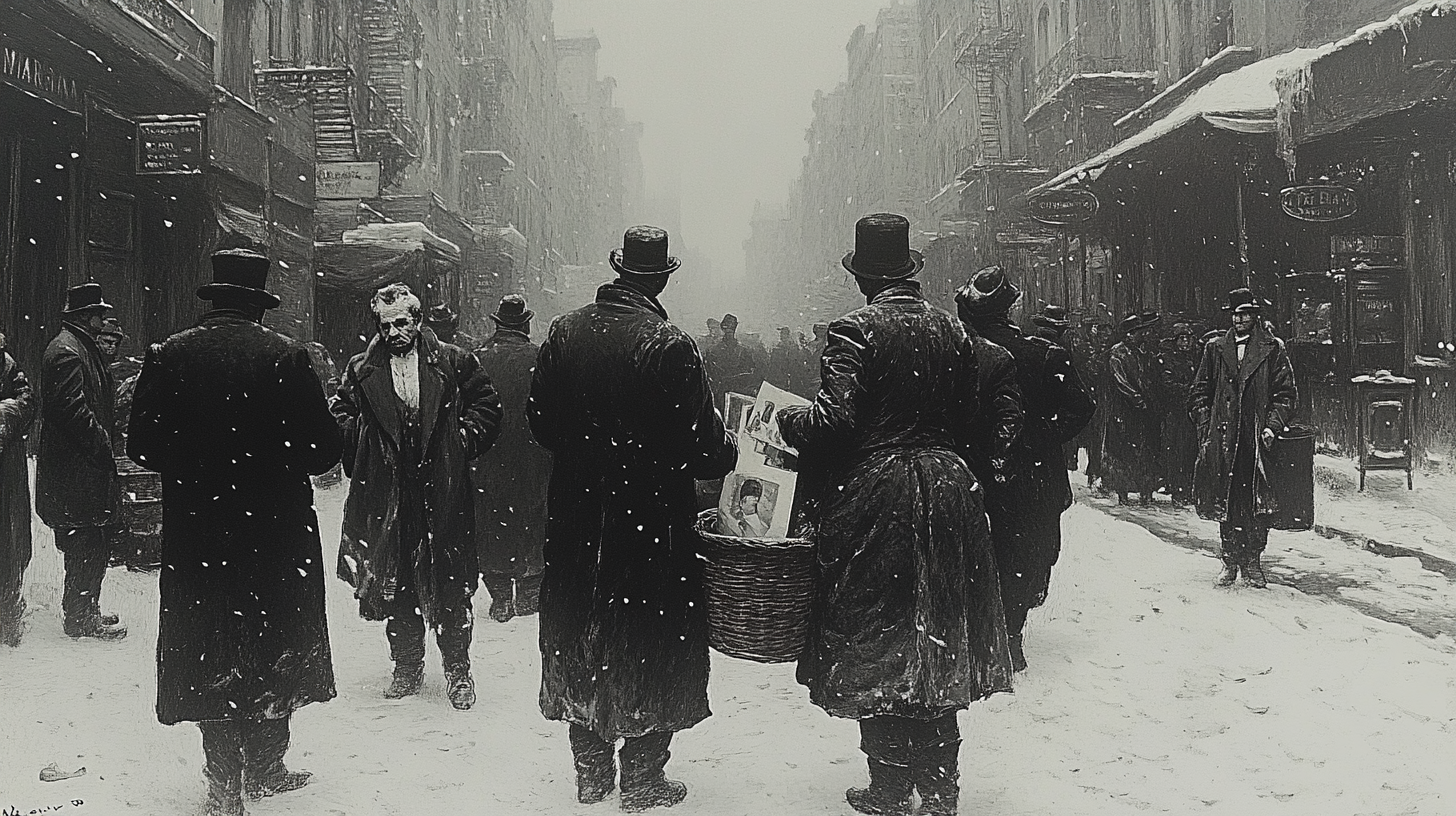 Winter Mulberry Street in 1905