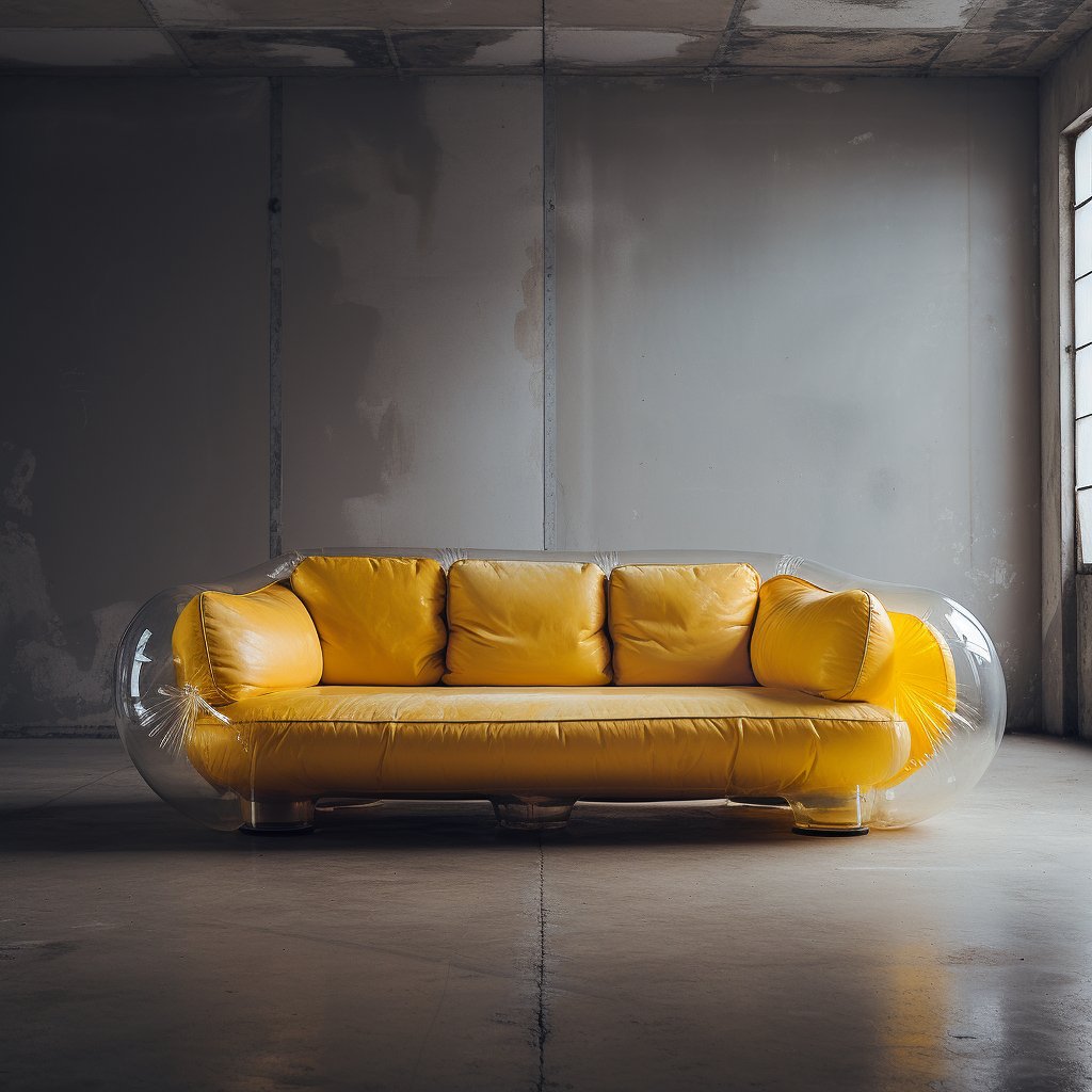 Vintage 1940s Space-age Sofa in Concrete Space