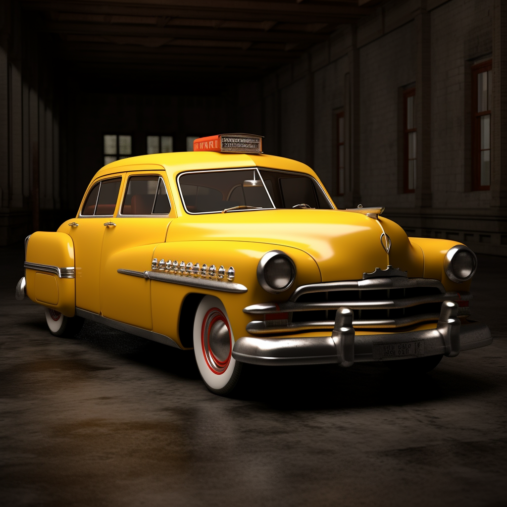 Classic 1950 Mercury Checkered Taxi