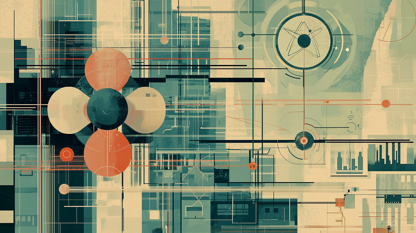 1950s Future Finance: Pastel Atomic-Age Geometry