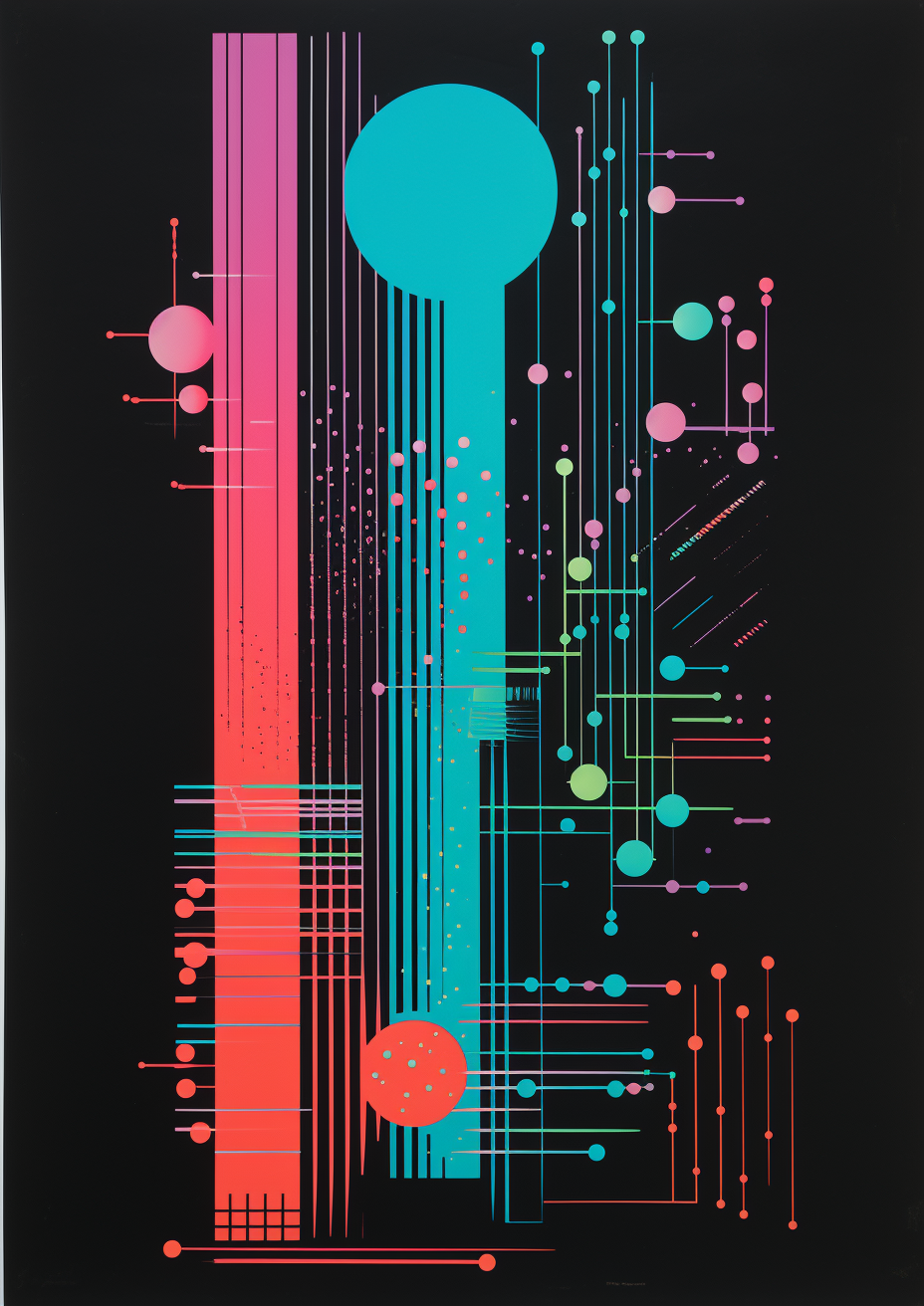 Abstract 1980s minimalist print poster